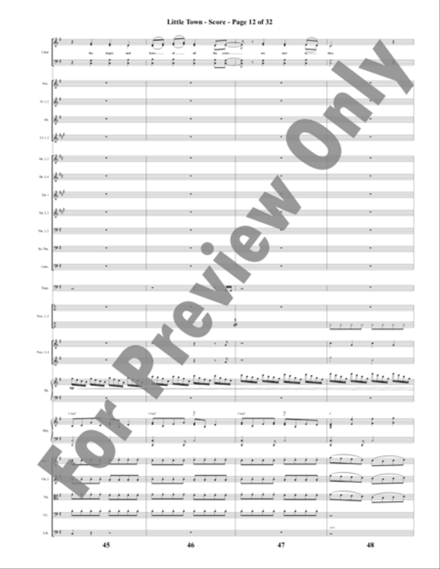 Little Town - Orchestration Little Town - Orchestration Choir scores gallery preview page 13