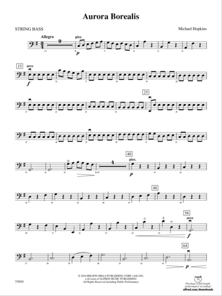 Aurora Borealis: String Bass String Orchestra scores gallery preview page 1