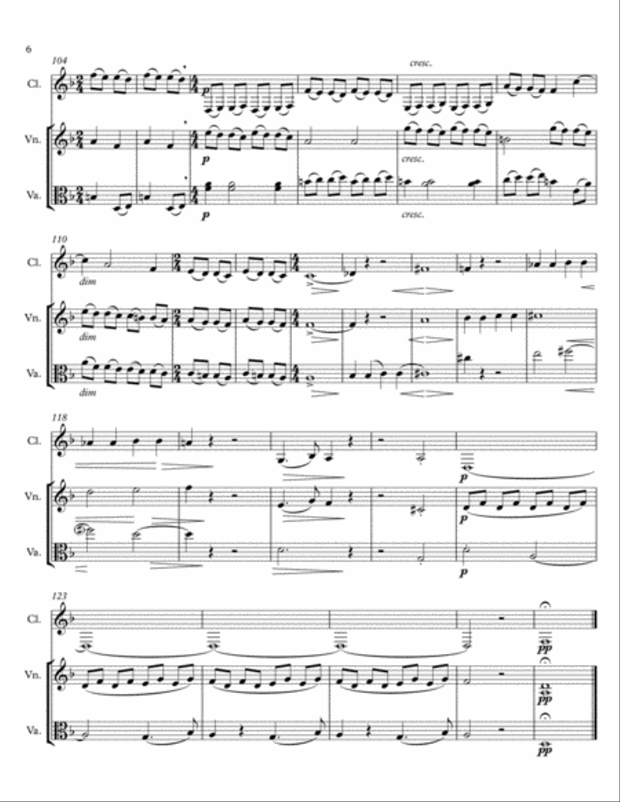 Prelude and Fugue (no. 1) for violin, viola & clarinet, op. 23 Small Ensemble scores gallery preview page 6