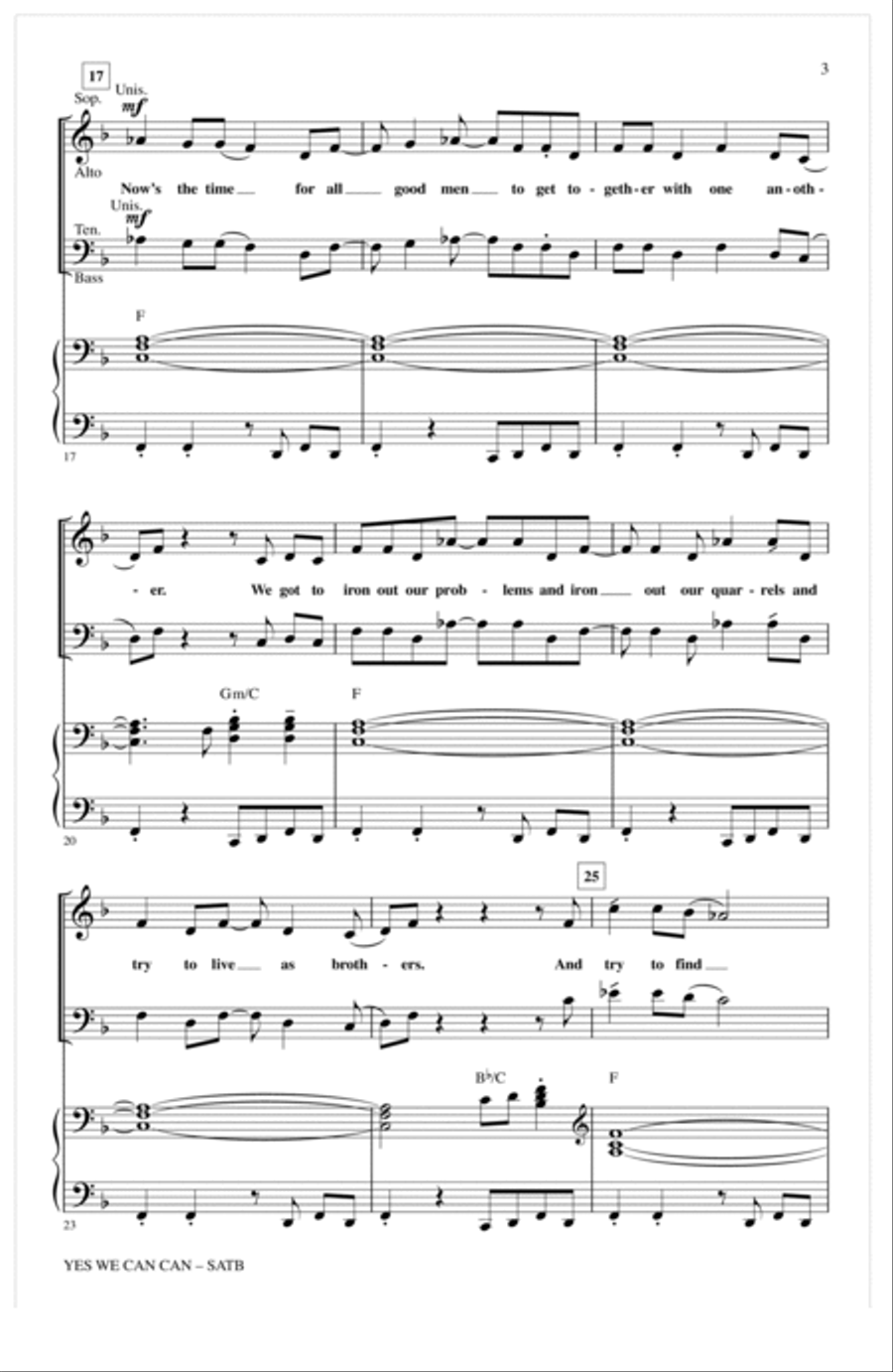 Yes We Can Can (arr. Kirby Shaw) 4-Part scores gallery preview page 2