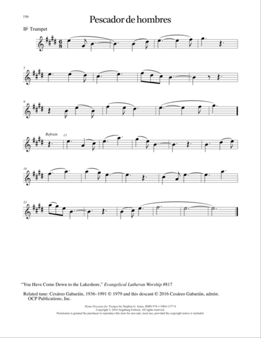 Hymn Descants for Trumpet C Trumpet scores gallery preview page 197