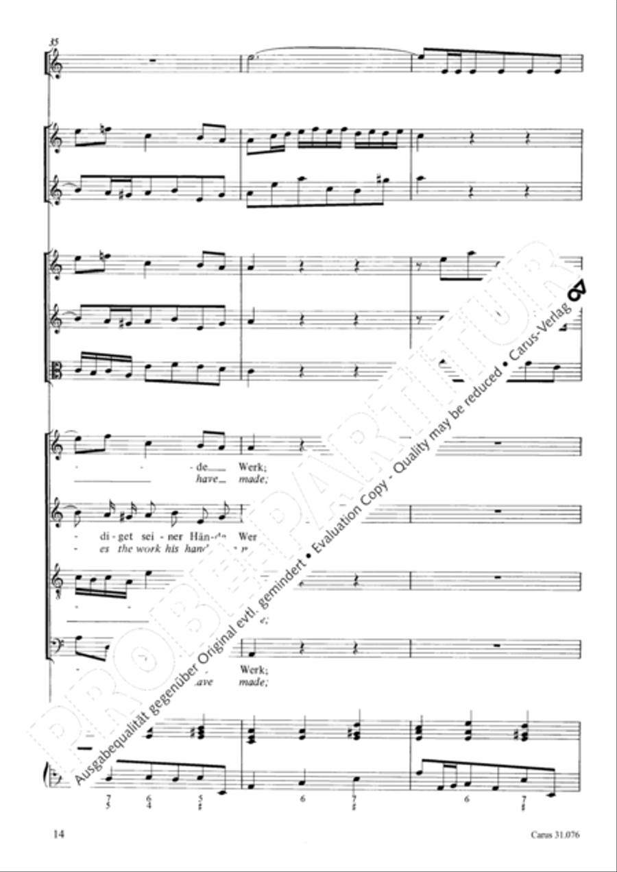 The heavens are telling the Father's glory (Die Himmel erzahlen die Ehre Gottes) 4-Part scores gallery preview page 15