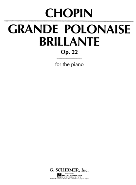 Frederic Chopin : Grand Polonaise Brillante, Op. 22 in Eb Major