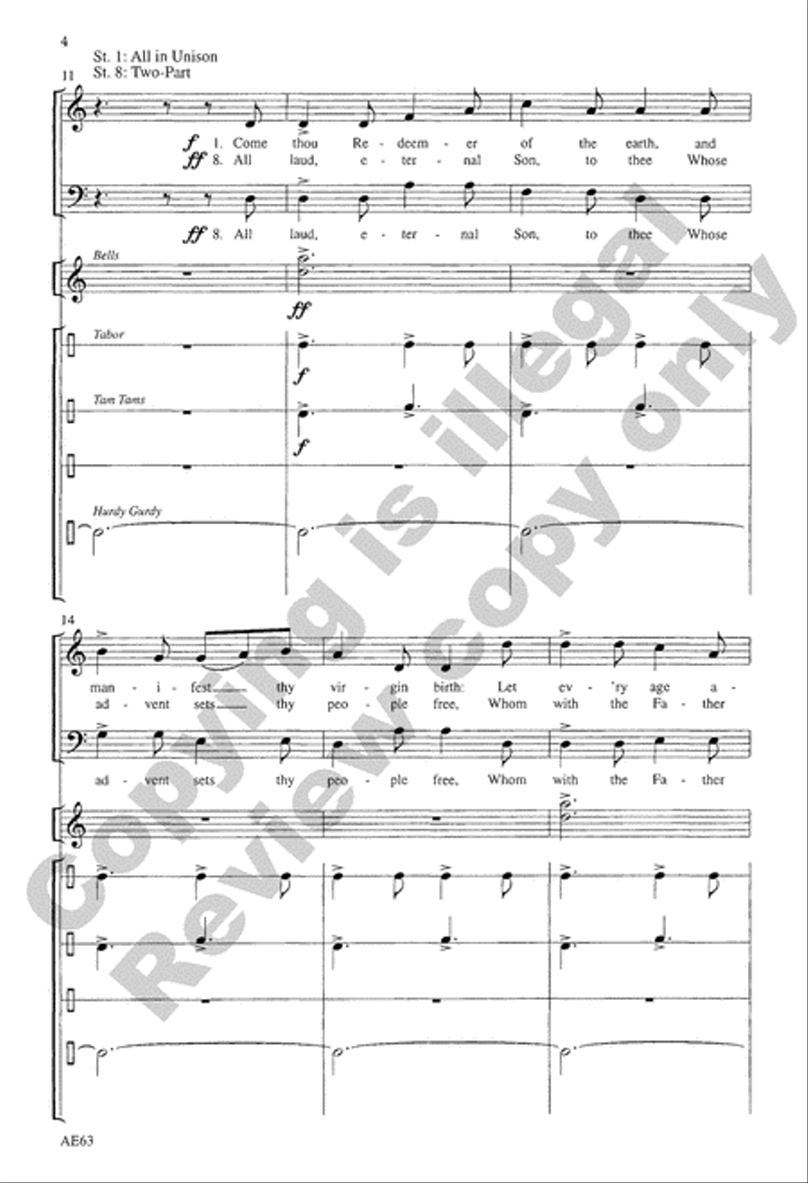 Advent Processional Unison Choir scores gallery preview page 4