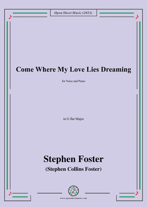 Book cover for S. Foster-Come Where My Love Lies Dreaming,in G flat Major