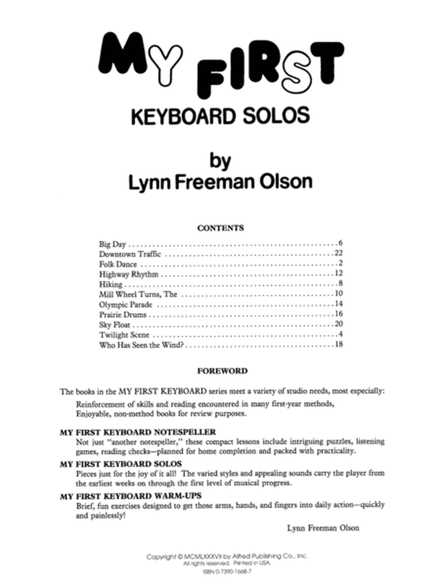 My First Keyboard Solos