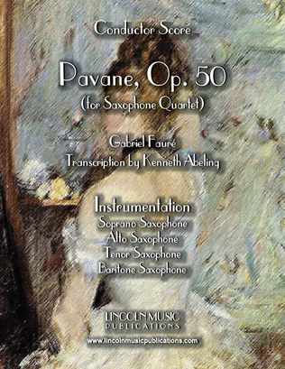 Book cover for Faure - Pavane, Op. 50 (for Saxophone Quartet SATB)
