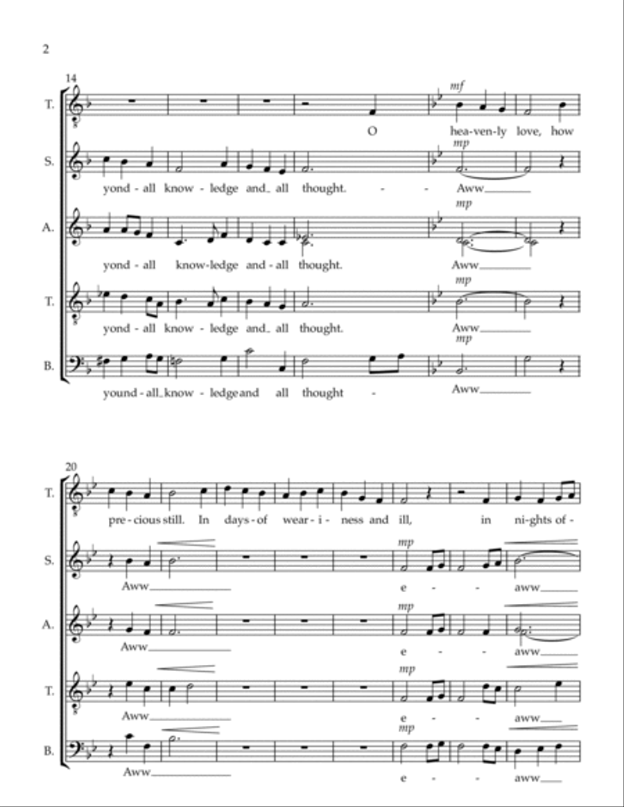 O Love of God 4-Part scores gallery preview page 2