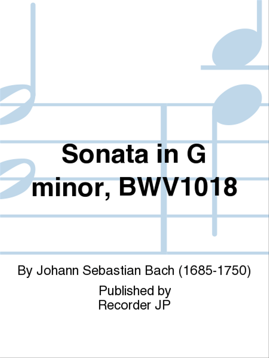 Sonata in G minor, BWV1018 Alto Recorder scores gallery preview page 1