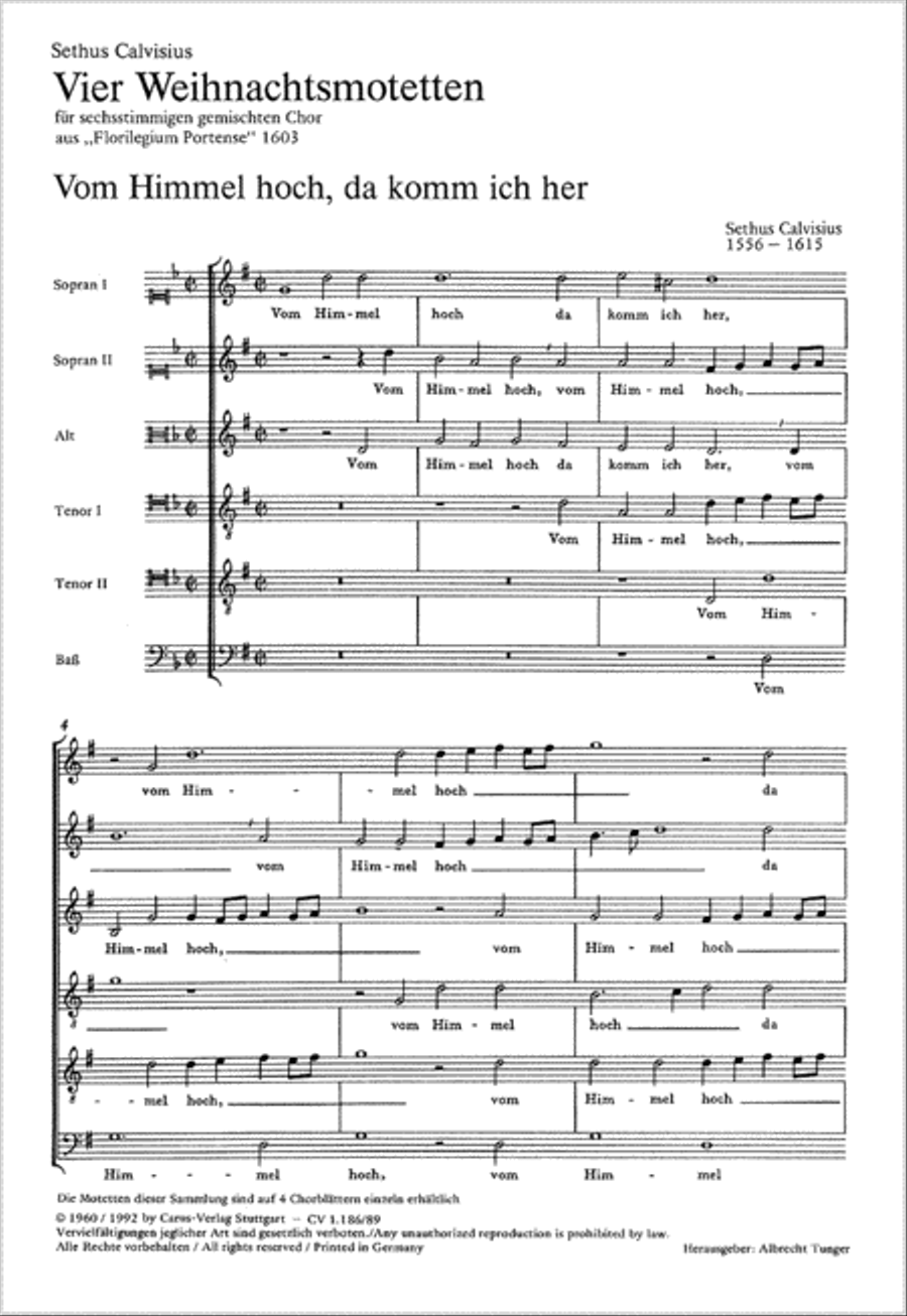 Christmas Motets (Weihnachtsmotetten) Choir scores gallery preview page 1