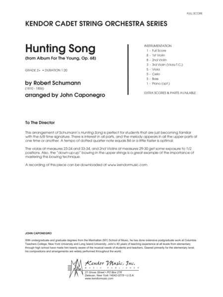 Hunting Song (from Album For The Young, Op. 68) - Full Score