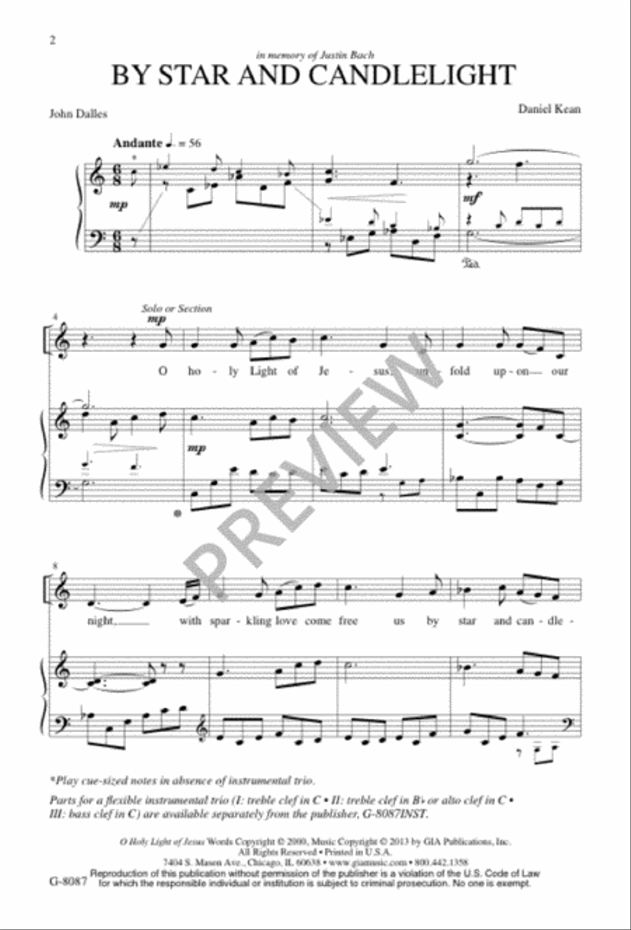 By Star and Candlelight 4-Part scores gallery preview page 2