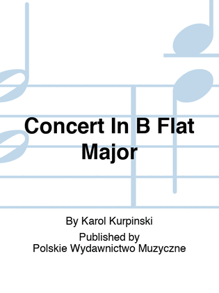 Book cover for Concert In B Flat Major
