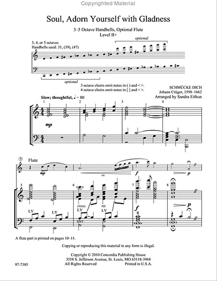 Soul, Adorn Yourself with Gladness Handbell Choir scores gallery preview page 2