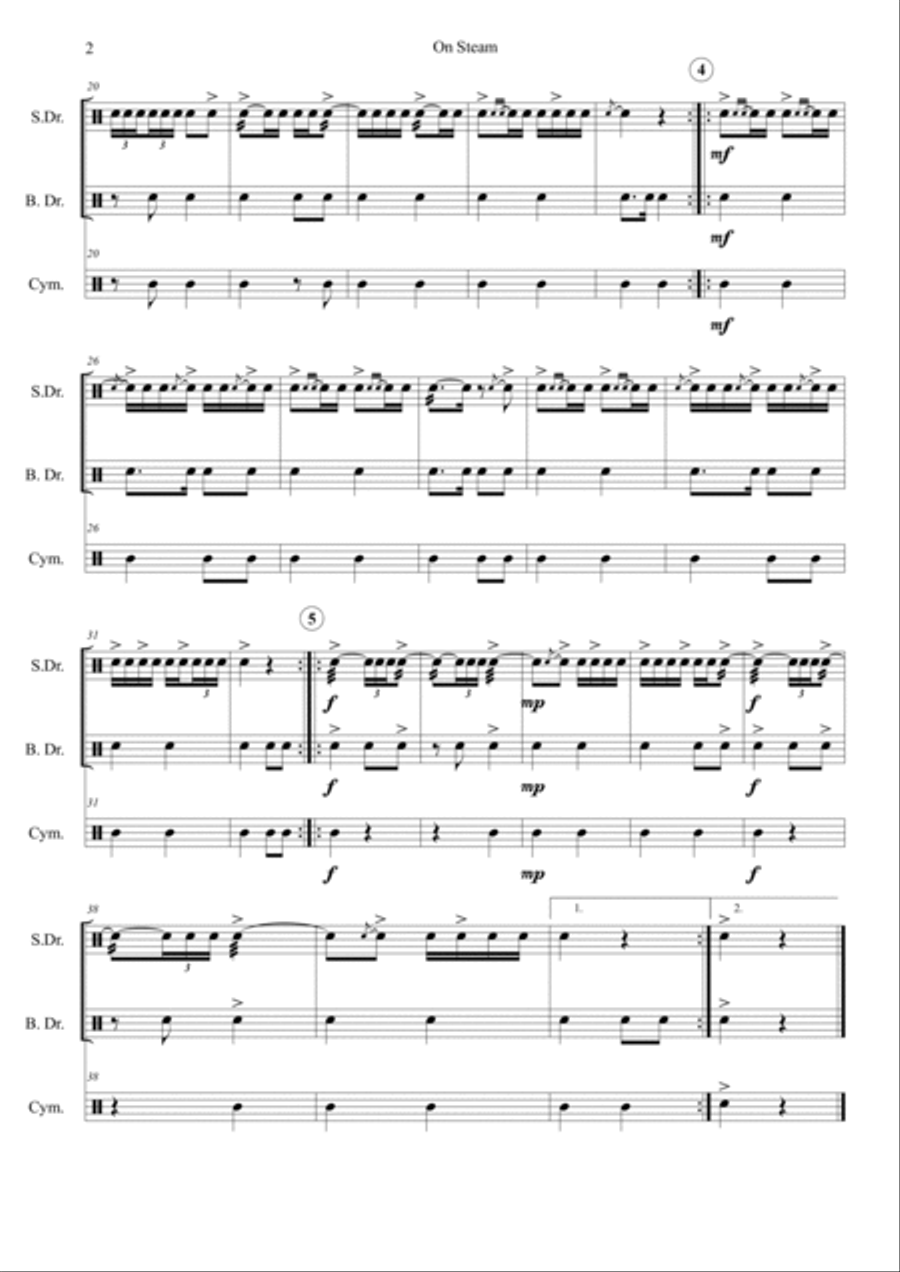 On Steam Percussion Ensemble scores gallery preview page 2