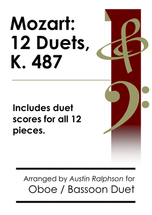 COMPLETE Mozart 12 duets, K. 487 - oboe and bassoon duet