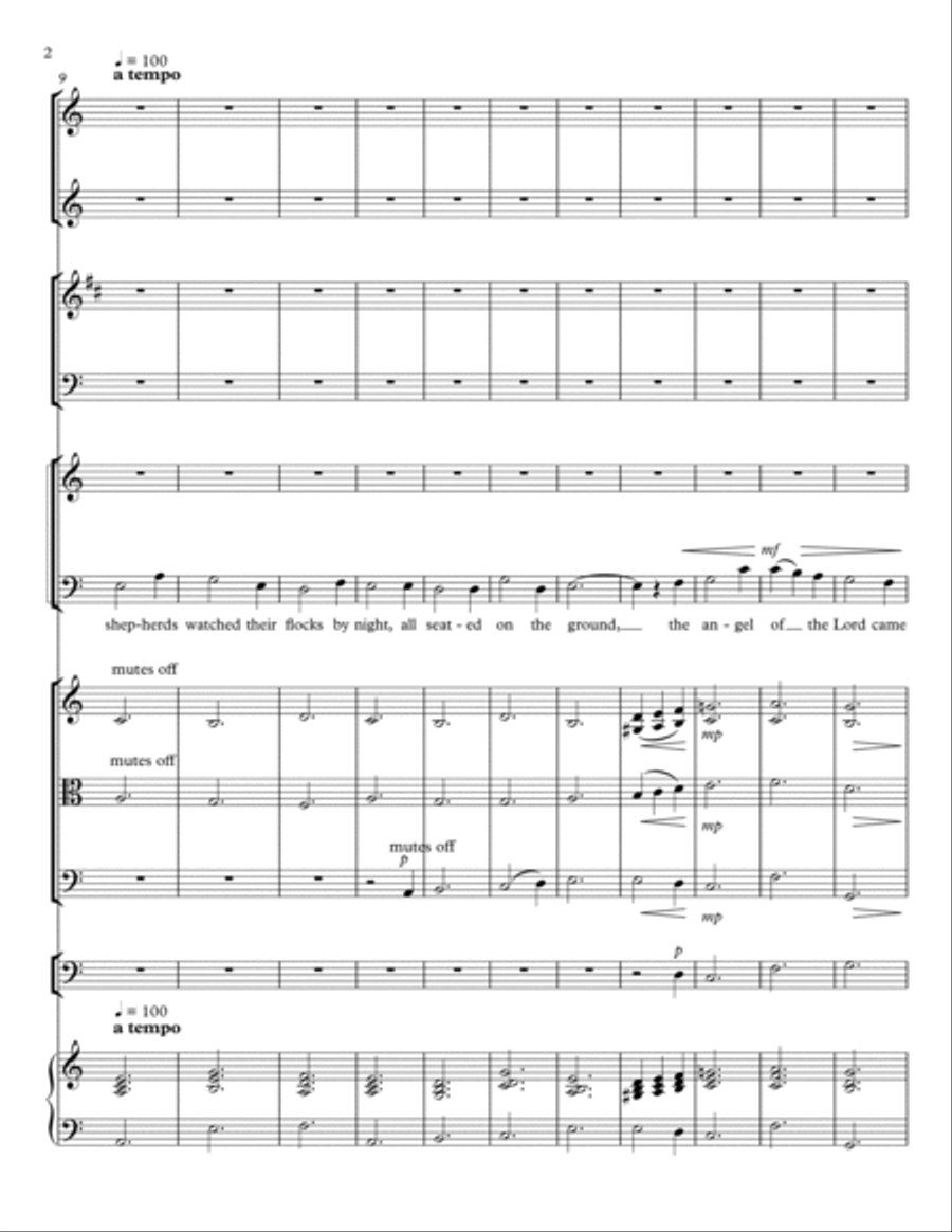 While Shepherds Watched (Choral Octavo and Orchestration) Choir scores gallery preview page 2