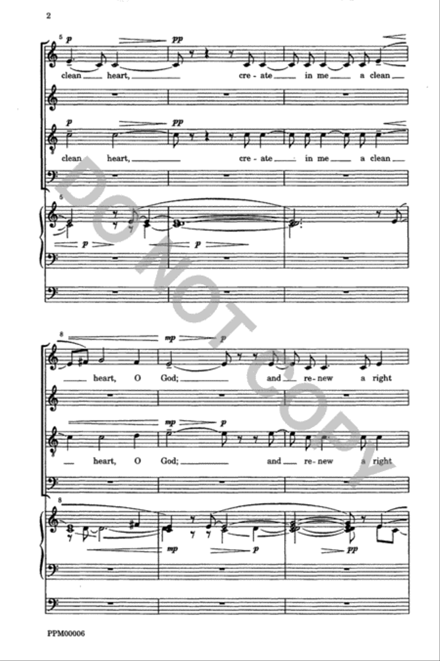 Create in Me a Clean Heart 4-Part scores gallery preview page 3