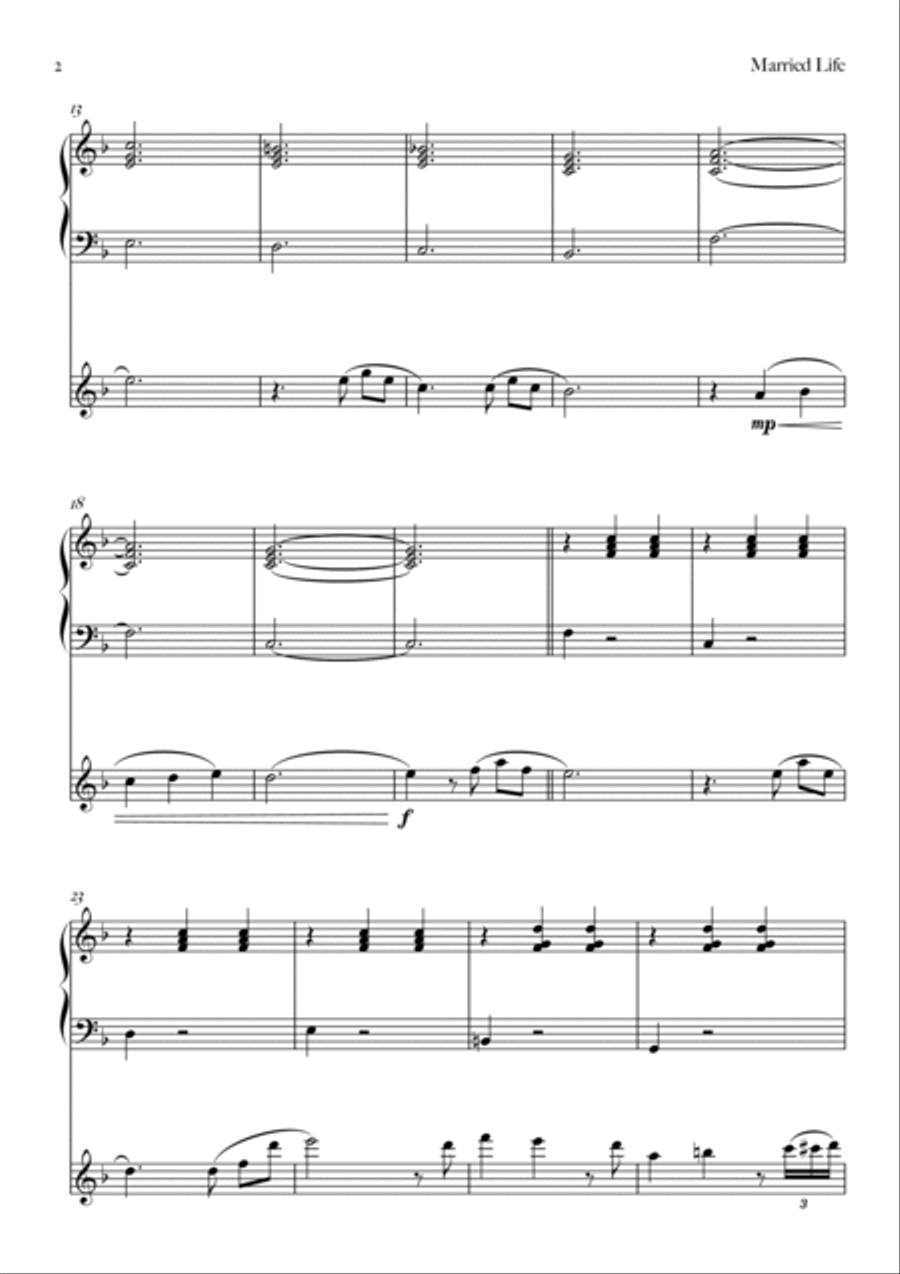 Married Life Violin Solo scores gallery preview page 2