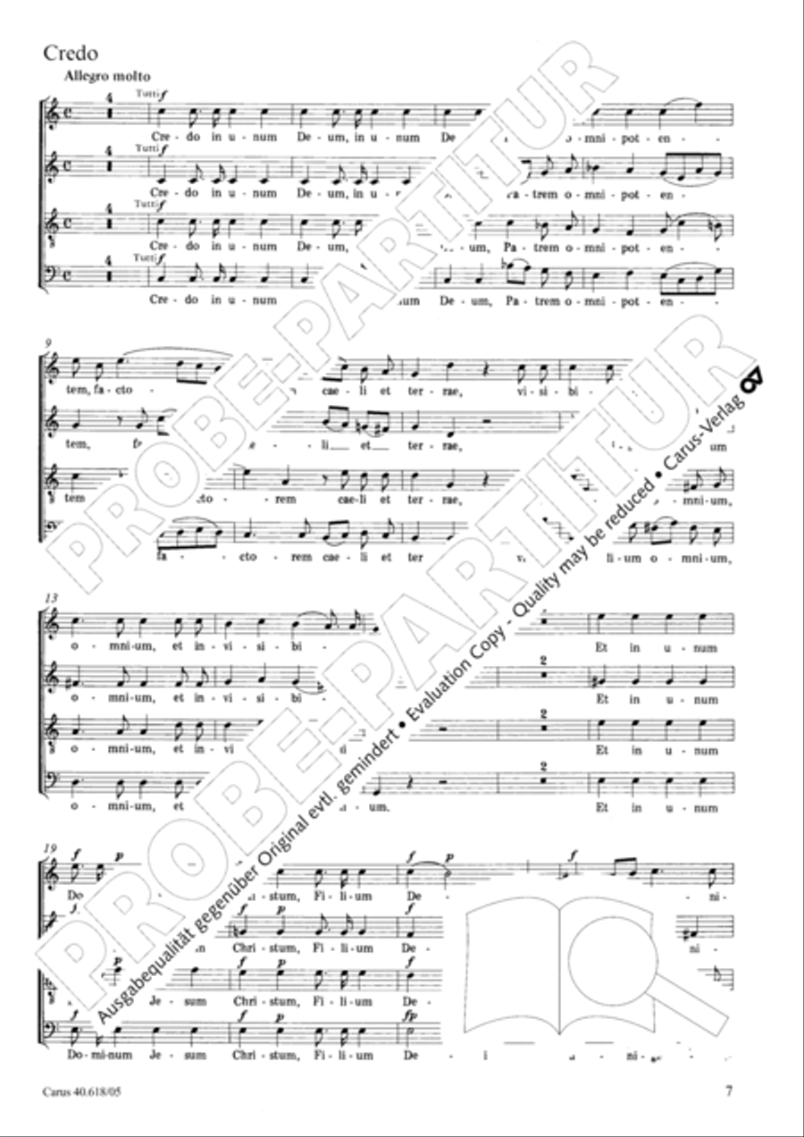 Mass in C (Missa in C) 4-Part scores gallery preview page 8