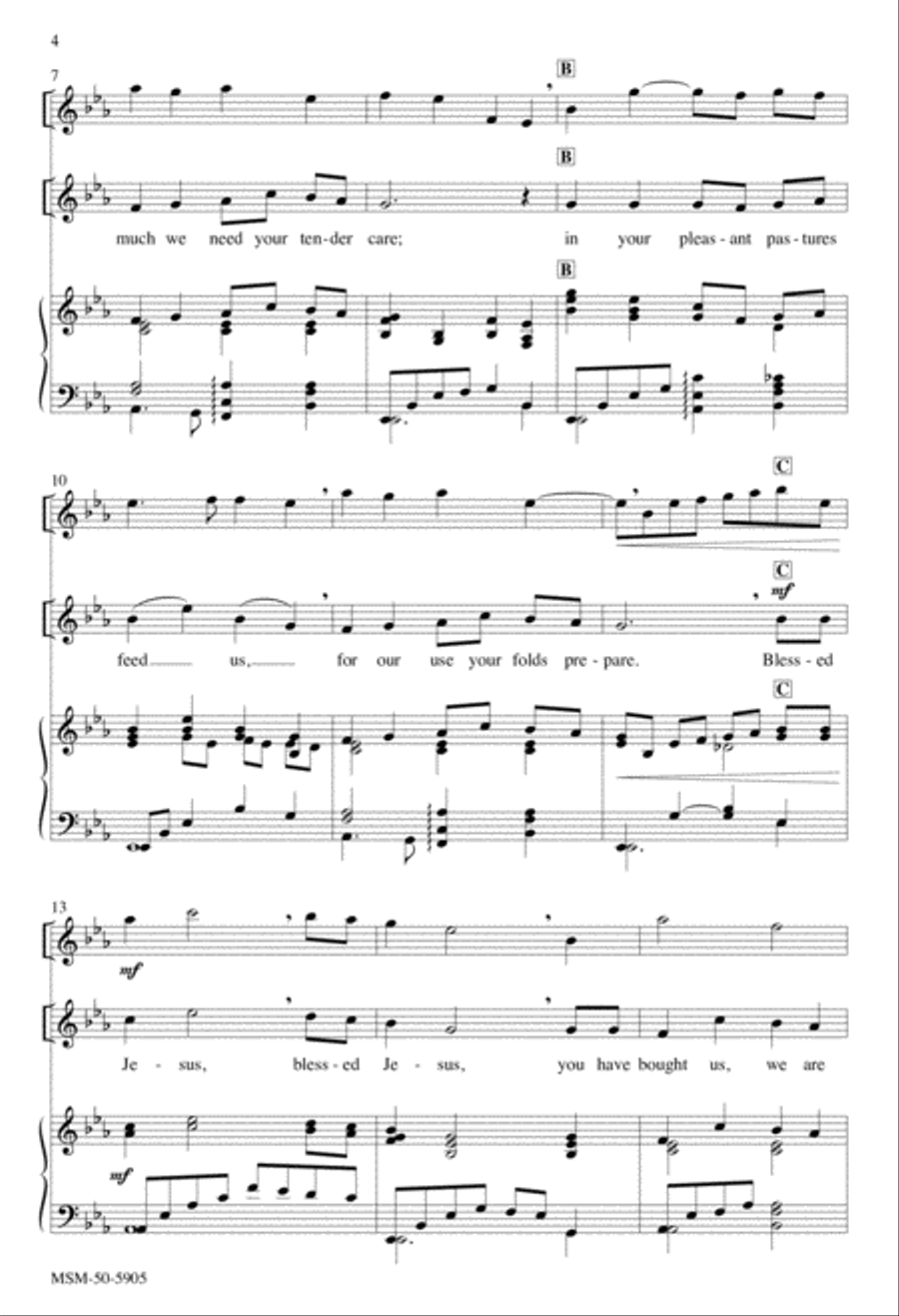 Savior, Like a Shepherd Lead Us Unison Choir scores gallery preview page 4