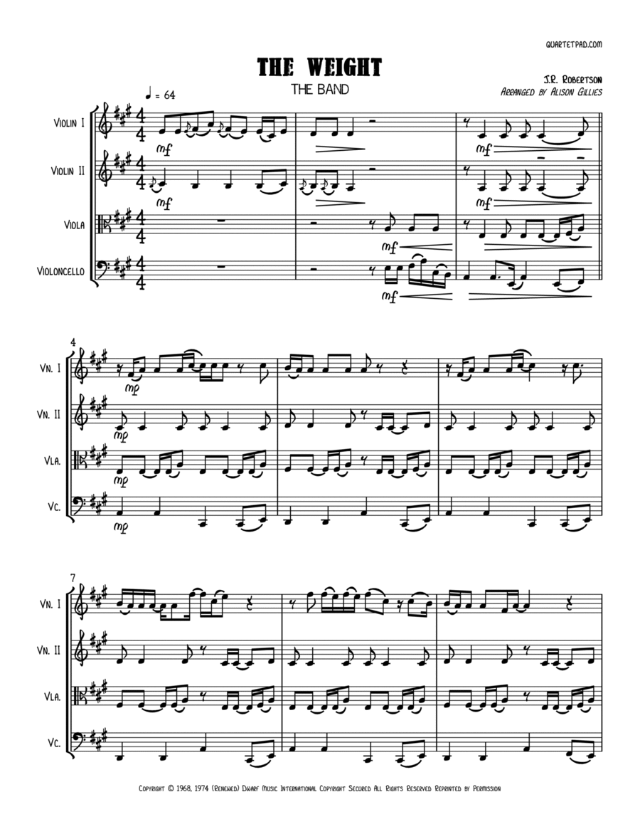 The Weight String Quartet scores gallery preview page 1