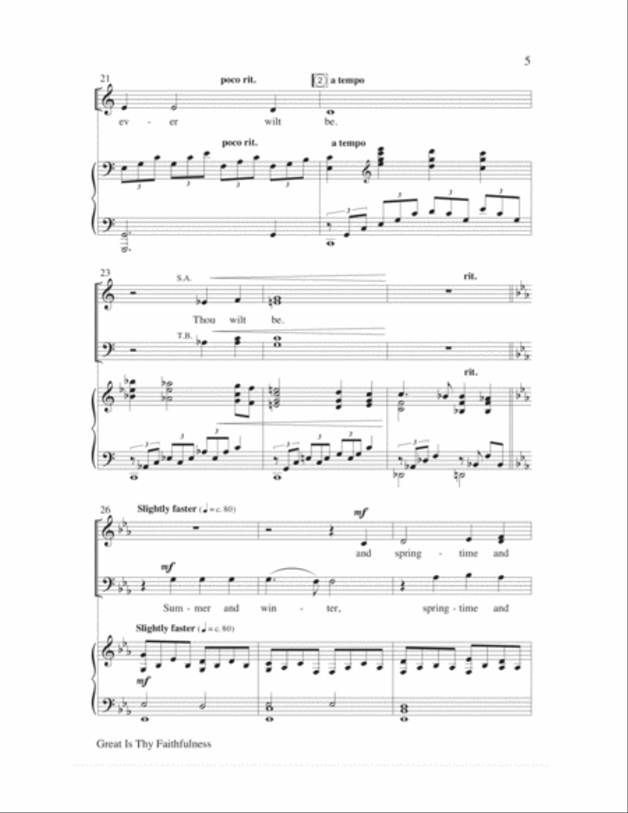 Great Is Thy Faithfulness 4-Part scores gallery preview page 5