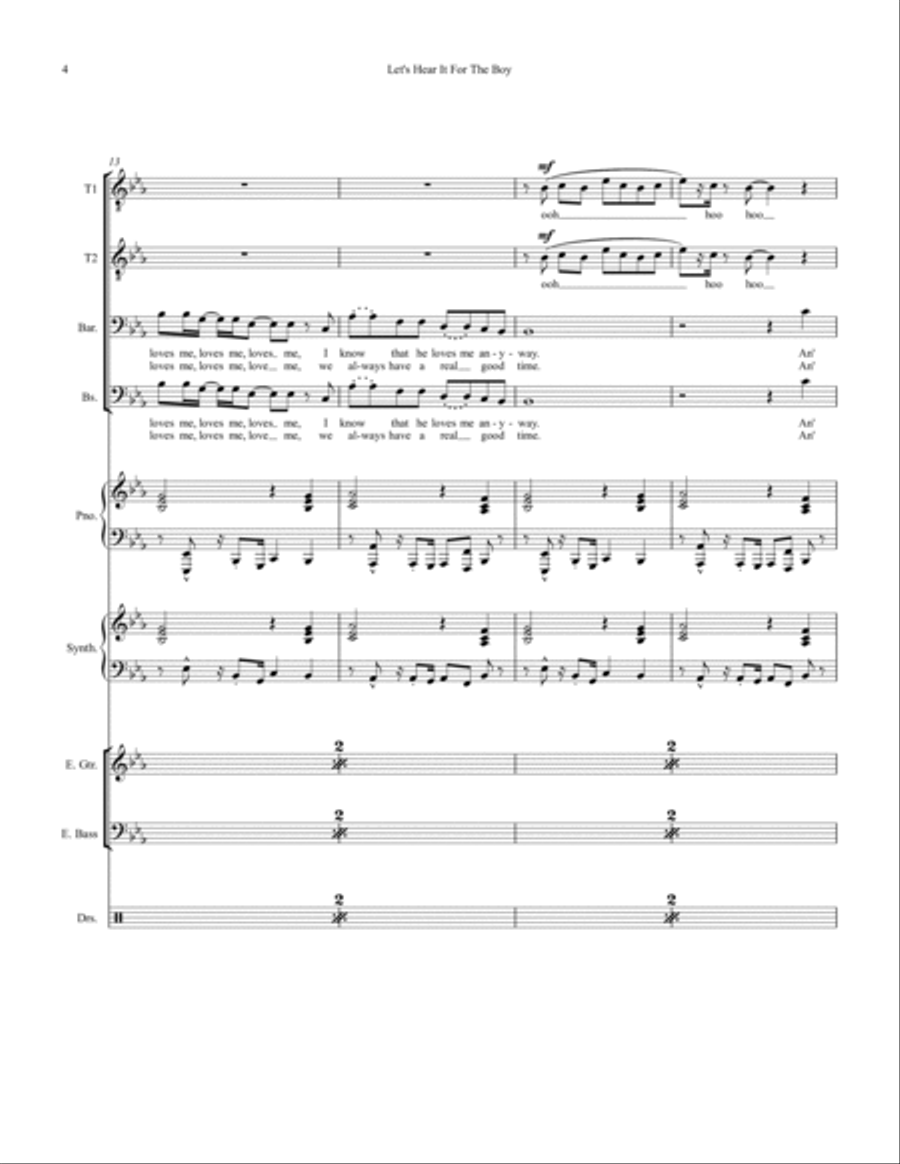 Let's Hear It For The Boy Small Ensemble scores gallery preview page 4