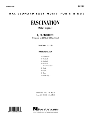 Book cover for Fascination (Valse Tzigane) - Full Score