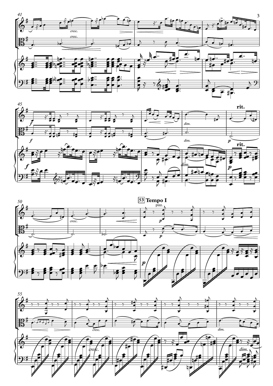 Andante from Piano Trio Op.17 for Violin, Viola & Piano Piano Trio scores gallery preview page 3