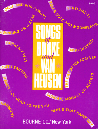 Book cover for Songs of Burke and Van Heusen