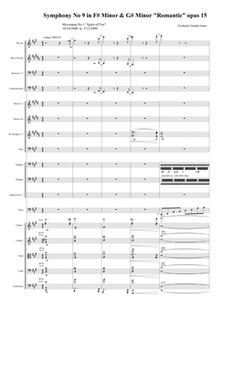 Symphony No 9 in F# and G# minors "Romantic" Opus 15 - 1st Movement (1 of 3) - Score Only