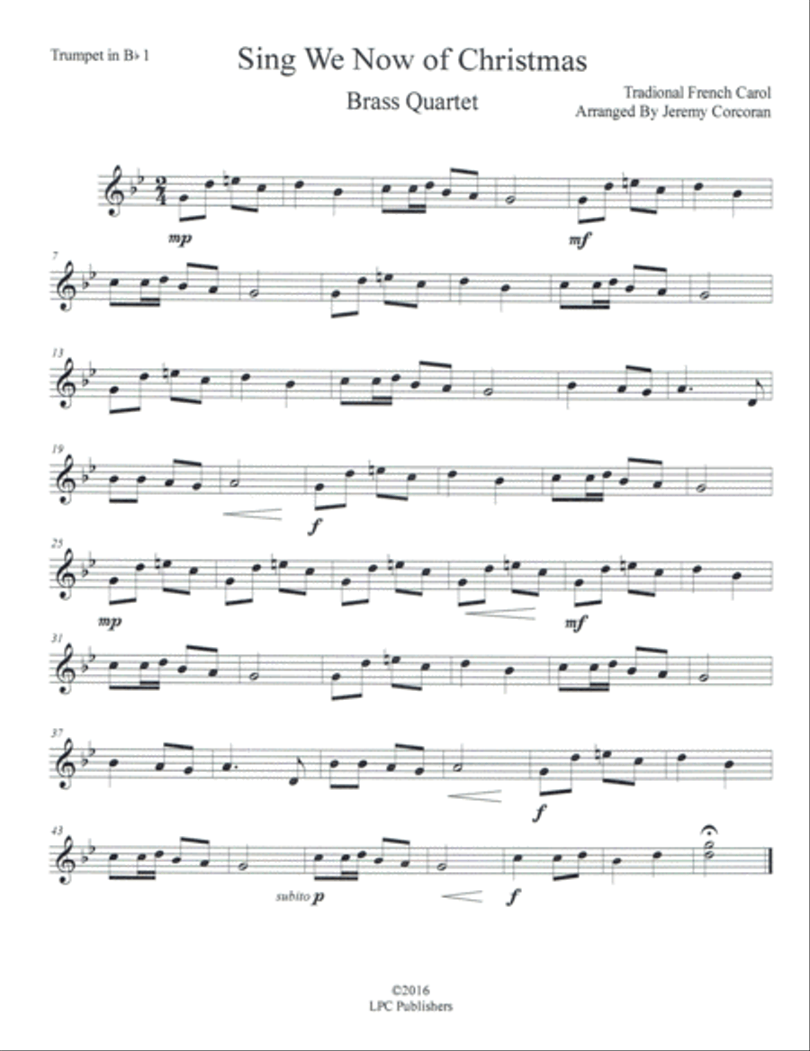 Sing We Now of Christmas for Brass Quartet Brass Quartet scores gallery preview page 3