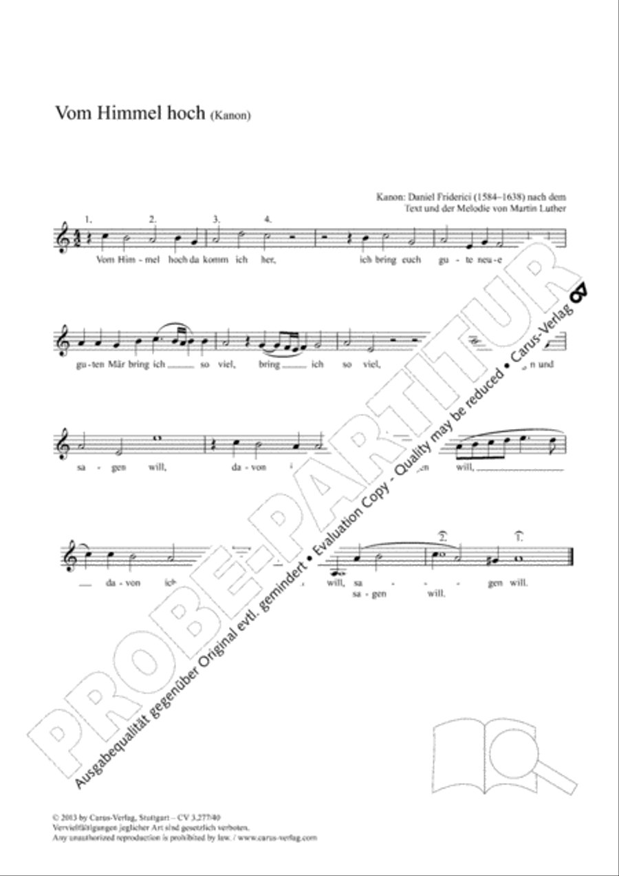 From heav'n on high (Vom Himmel hoch) 4-Part scores gallery preview page 2