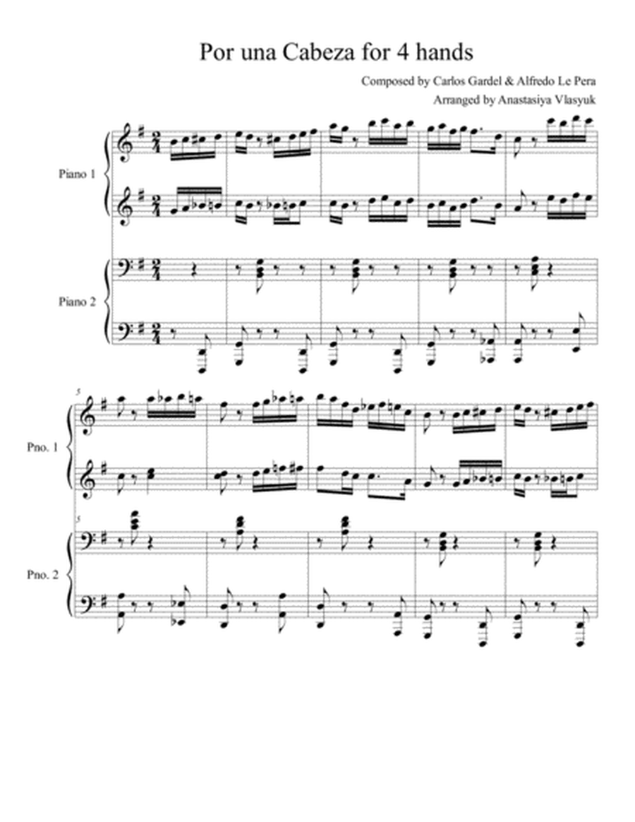 Por una Cabeza for piano duet (4 hands) image number null