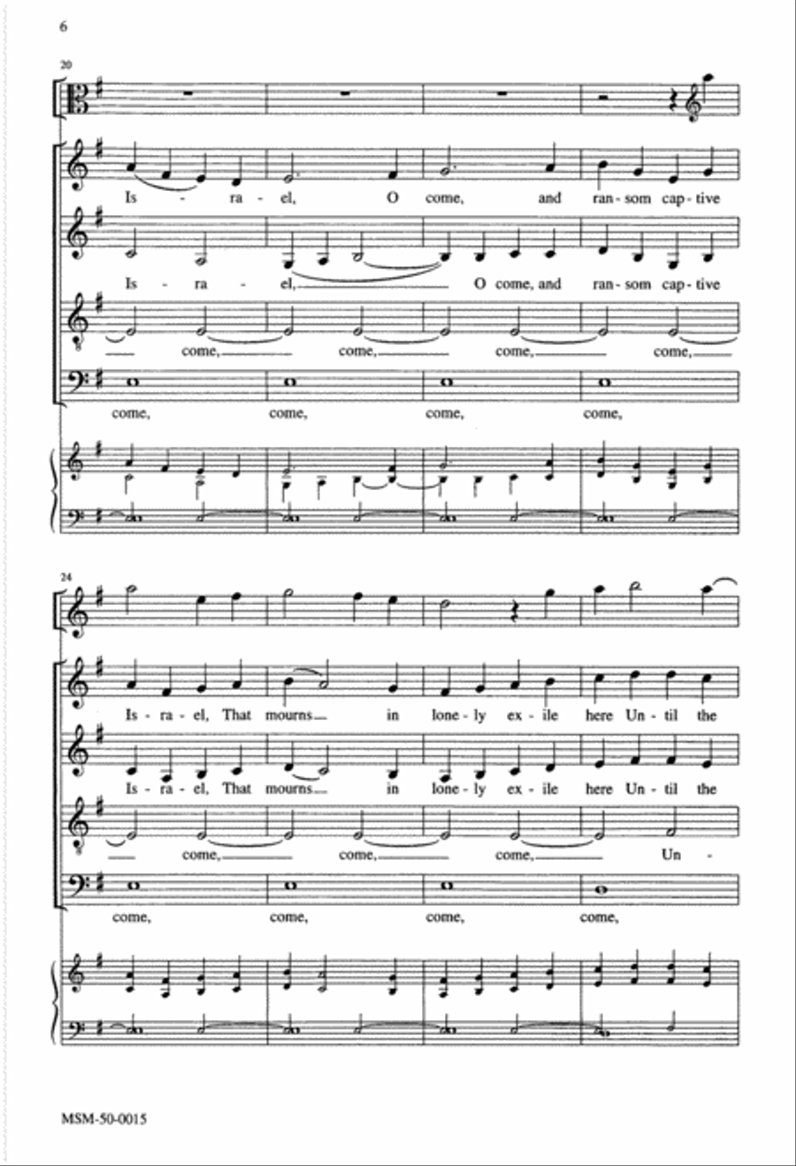 O Come, O Come, Emmanuel SSATBB scores gallery preview page 4