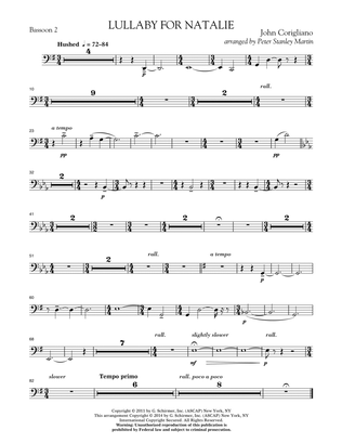 Lullaby for Natalie (arr. Peter Stanley Martin) - Bassoon 2