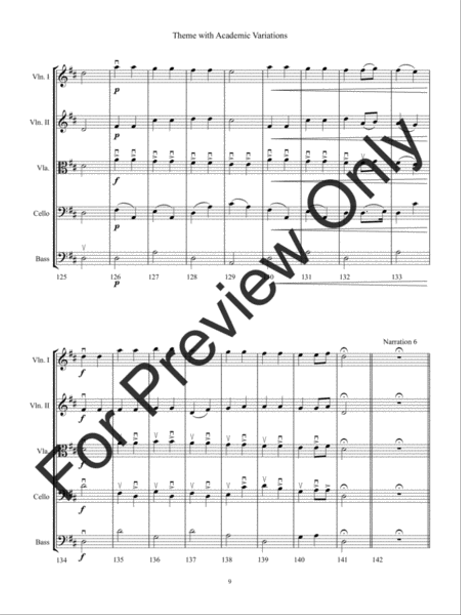 Theme With Academic Variations (Score) String Orchestra scores gallery preview page 12