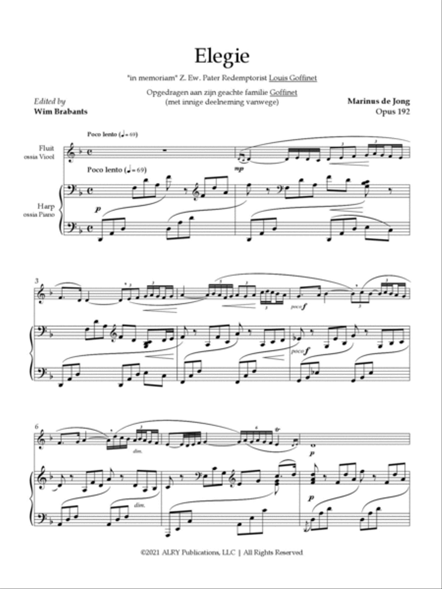 Elegie for Flute and Harp Flute scores gallery preview page 2