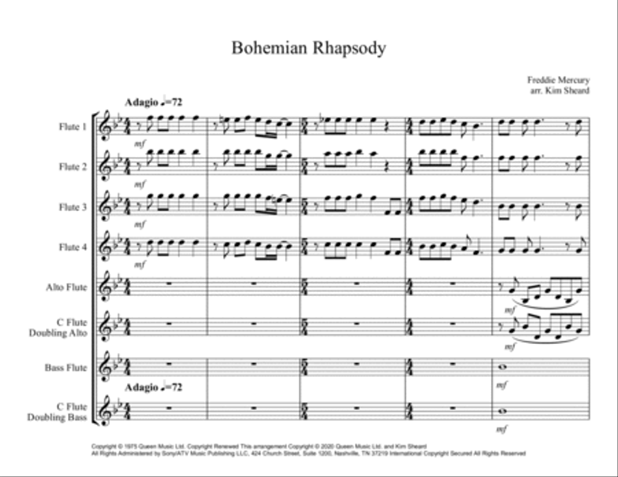 Bohemian Rhapsody Bohemian Rhapsody Woodwind Ensemble scores gallery preview page 2