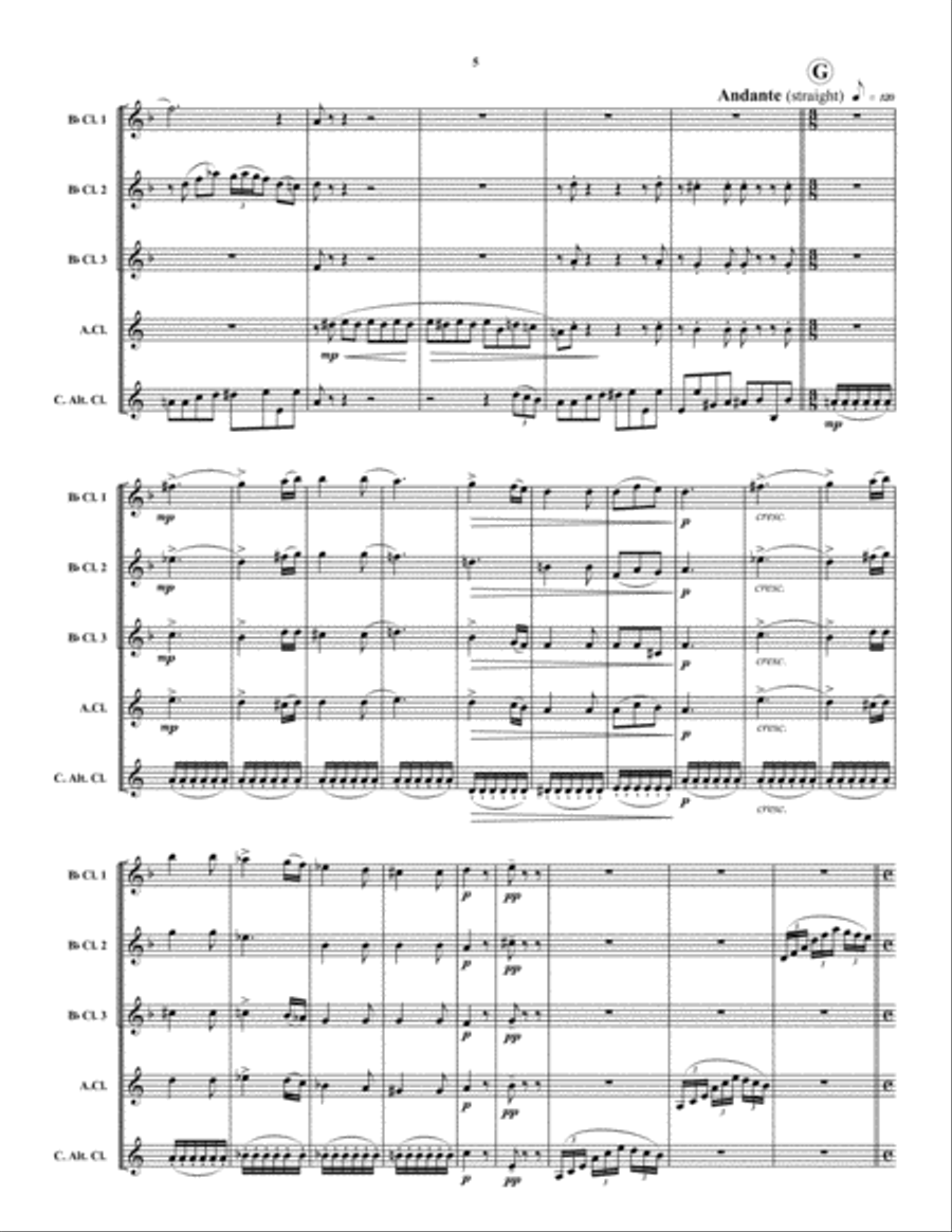 Fur Elise Boogie Woogie Clarinet scores gallery preview page 6