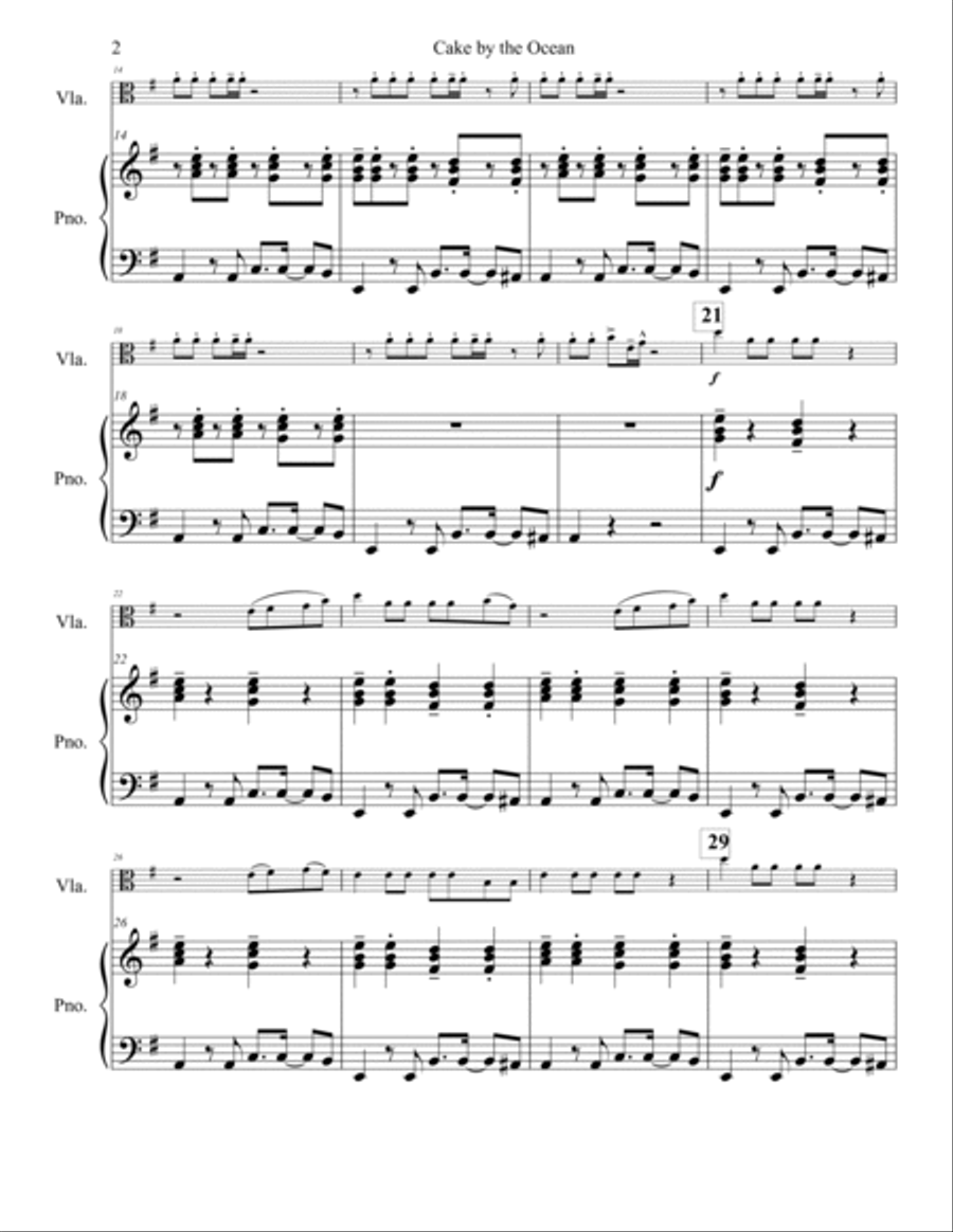 Cake By The Ocean Viola scores gallery preview page 3