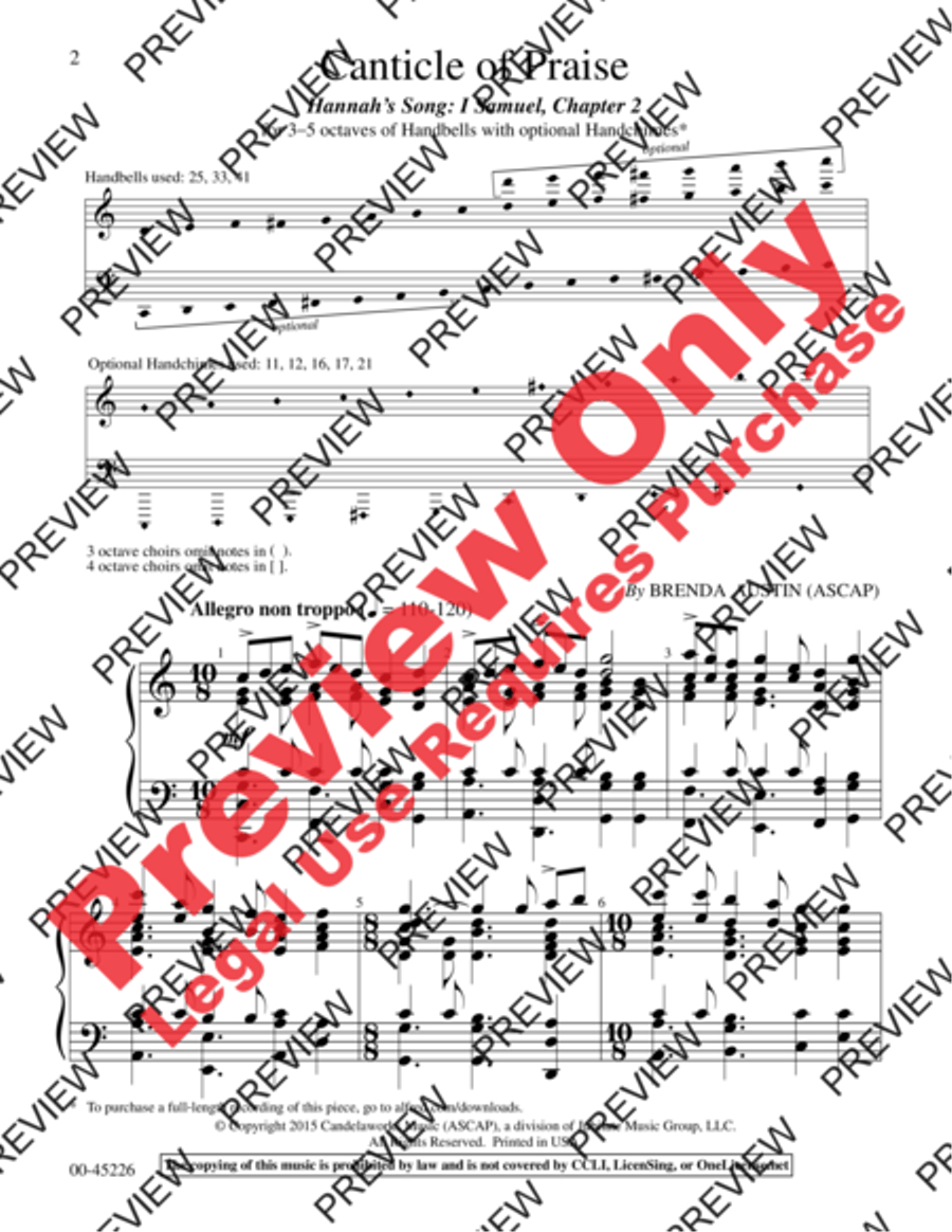 Canticle of Praise Canticle of Praise Handbell Choir scores gallery preview page 2