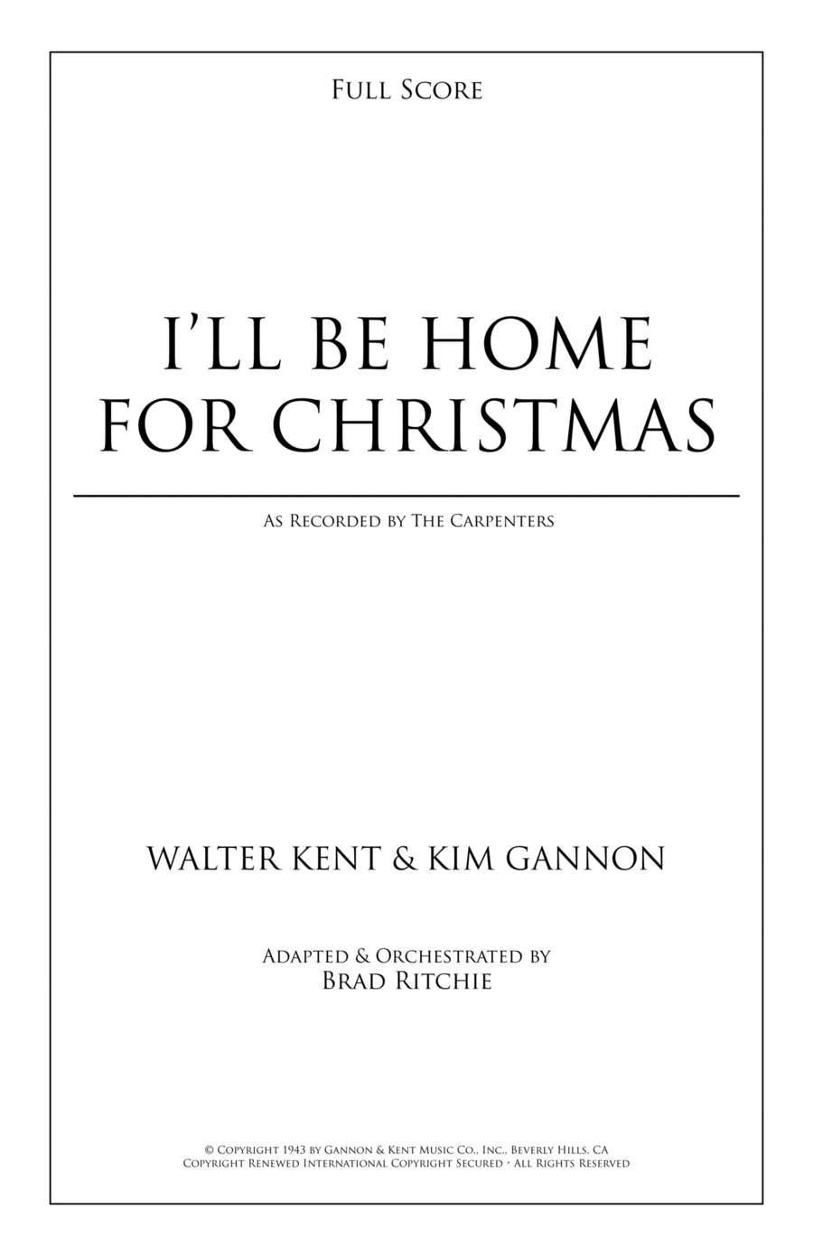 I'll Be Home For Christmas Full Orchestra scores gallery preview page 1