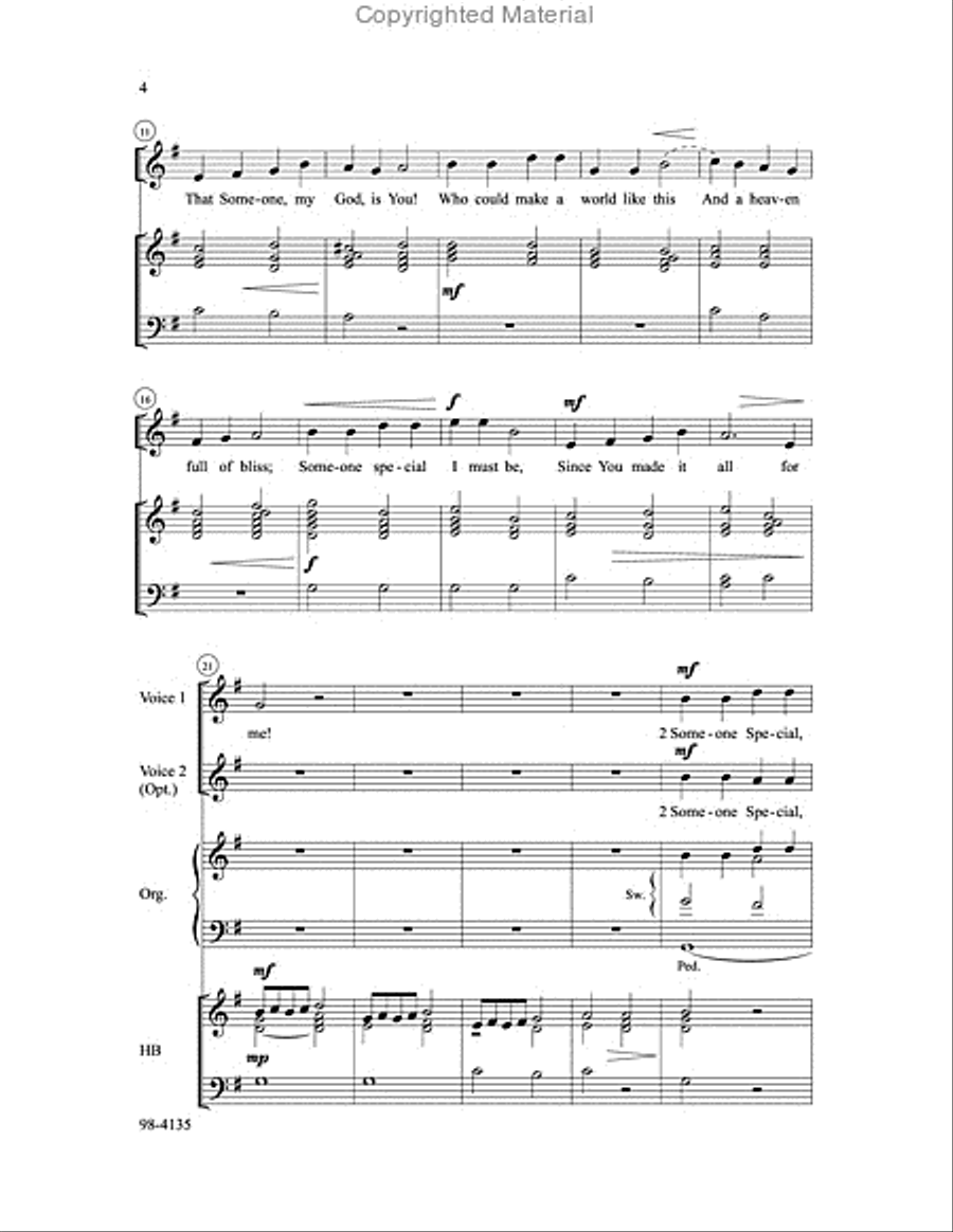 Someone Special (Burkhardt) Unison Choir scores gallery preview page 3