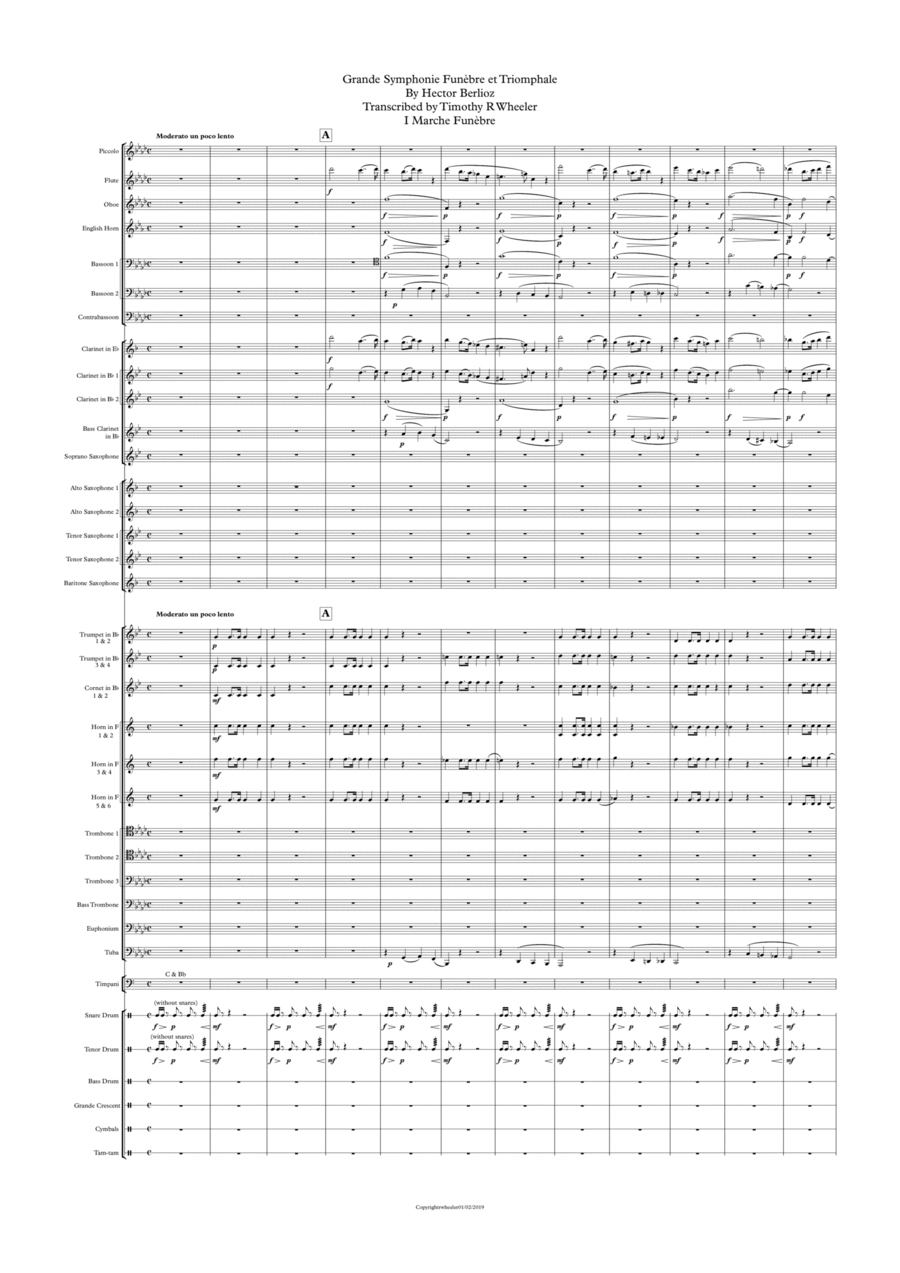 Grande Symphonie Funebre et Triomphale, Op.15 (Berlioz arr Timothy R Wheeler) Small Ensemble scores gallery preview page 1