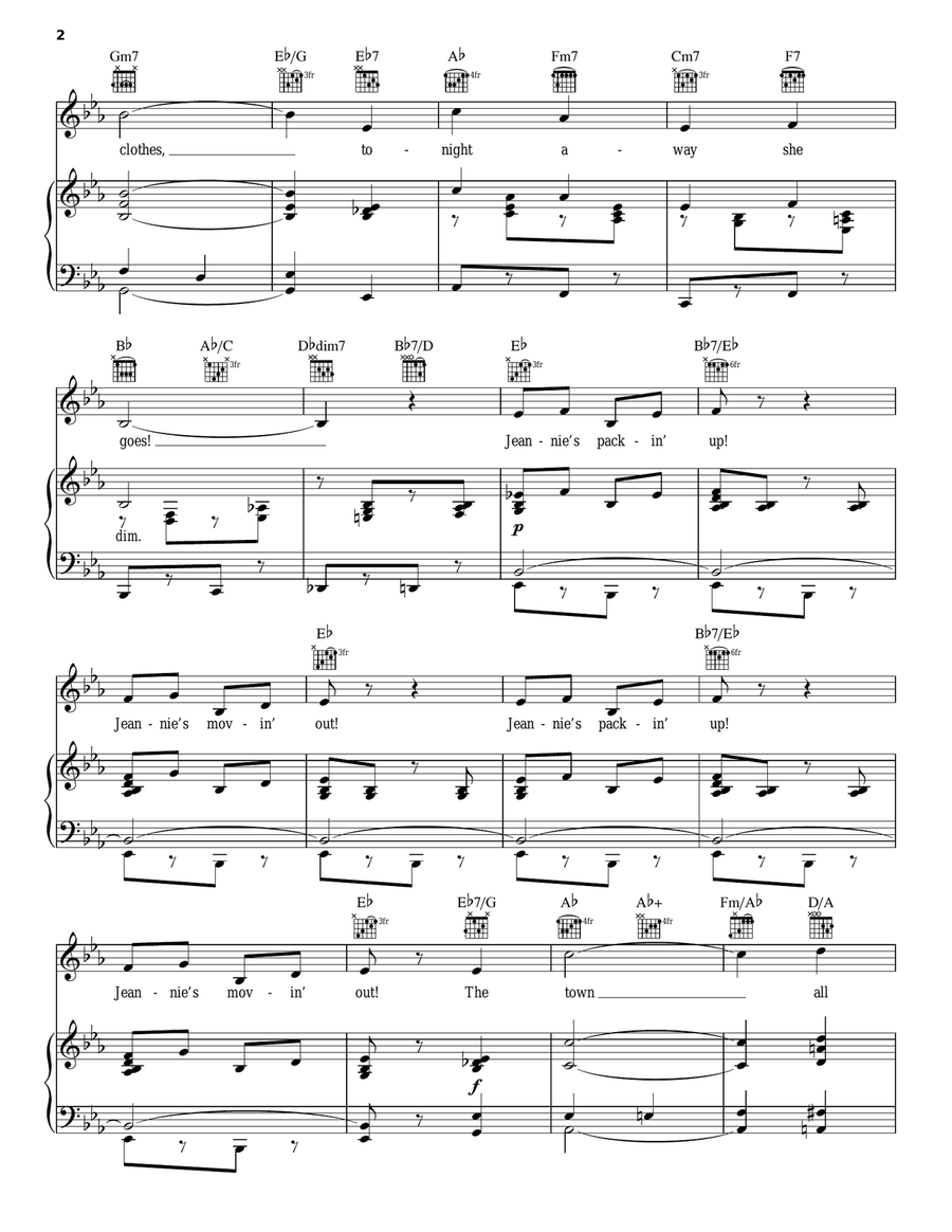 Jeannie's Packin' Up Piano, Vocal, Guitar scores gallery preview page 2