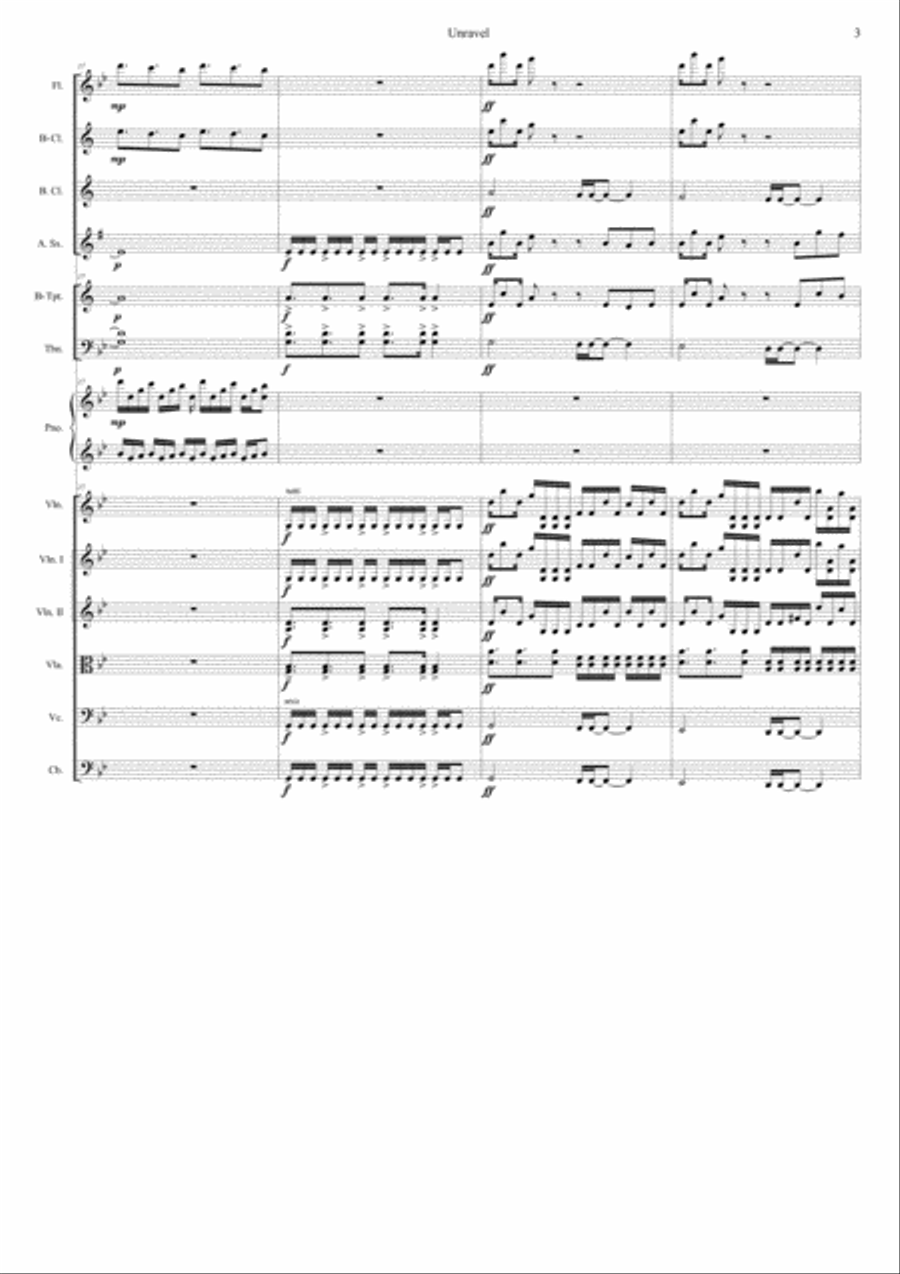 Tokyo Ghoul OP --- Unravel, for Chamber Orchestra Chamber Orchestra scores gallery preview page 3