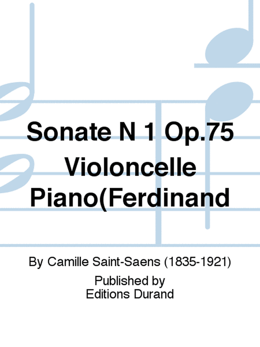 Sonate N 1 Op.75 Violoncelle Piano(Ferdinand