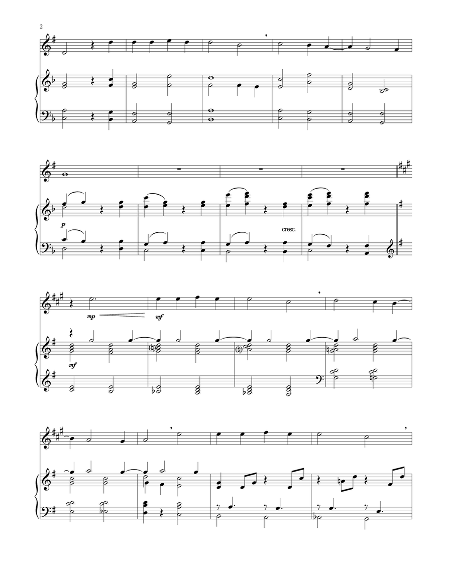 Lo, How A Rose E'er Blooming Clarinet Solo scores gallery preview page 2